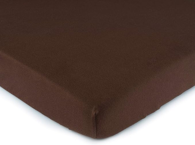 Pack N Play Sheets Fitted 24 x 42, Compatible with BabyBjorn, Guava Lotus and Similar - 100% Jersey Cotton - Soft, Durable & Hypoallergenic, 2-Pack, Cream & Brown, by SheetWorld, Made in USA