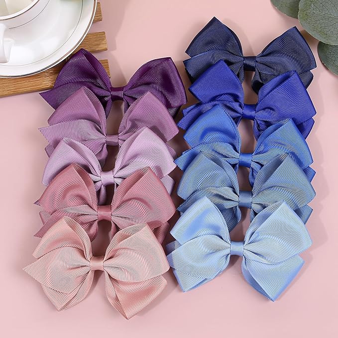 XIMA 30Pcs Grosgrain Ribbon Hair Bows for Girls,Solid Color Alligator Hair Clips,Cute Hair Accessories Set for Toddlers Kids Baby Girls,Hair Barrettes for Daily Wear,School,Party, Birthday Gift
