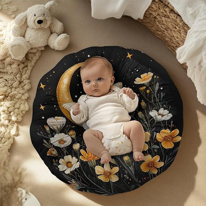 Newborn Lounger Cover, Moon Wear-Resistant Newborn Lounger Cover Removable Nursing Pillow Slipcover Breathable Baby Lounger Slipcover for Boys Girls