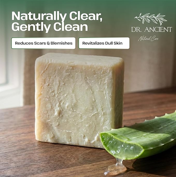 Dr.Ancient Aloe Vera Soap Bar, Organic Soap Bars Handcrafted the Traditional Way, Natural Chemical-Free, Vegan, Used for Face Wash, Body Wash, Hand Cleansing and Skin Care