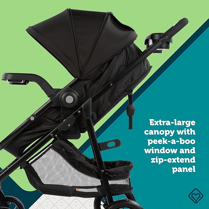 Safety 1st Grow and Go Flex 8-in-1 Car Seat Stroller Combo, Baby Stroller Travel Systems for Infants 4-30 lbs, Stroller and Carseat Combo Set, Forest Tide