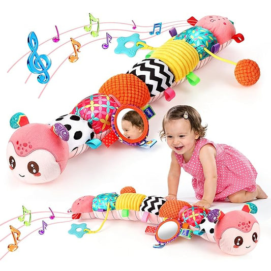 Musical Caterpillar Baby Toys 0-6 6-12 Months, Multi-Functional Sensory Tummy Time Toys for Newborn Infants Boys & Girls, Developmental Stuffed Animal Toys, Baby Shower & Baby Gifts