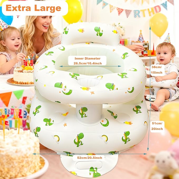 EXBEPE Thickened Inflatable Baby Seat, Sit Me Up Floor Seat for Babies 3-36 Months with Tray, Sitting Support Infant Chair, Built in Air Pump