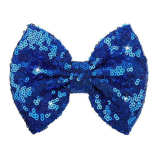 4th of July Alligator Clips with Sequins, Sparkly Glitter Hair Accessories for Toddler Girls - Patriotic Blue Baby Gift
