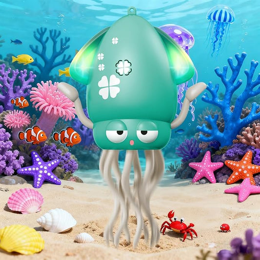 Crawling Dancing Octopus Toy for Kids – Rechargeable Interactive Sensory Toy with LED Lights & Music,Fun Tummy Time Gift for Birthdays & Holidays (Green)