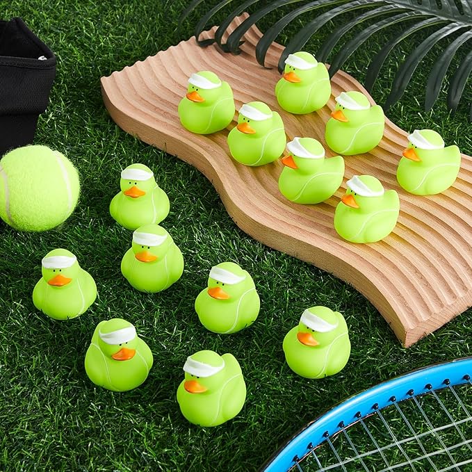 Deekin Rubber Ducks 2 Inch Bulk Sport Party Favors for Team Events Decorations Birthday Party Supplies Club Player Gift(48 Pcs,Tennis)