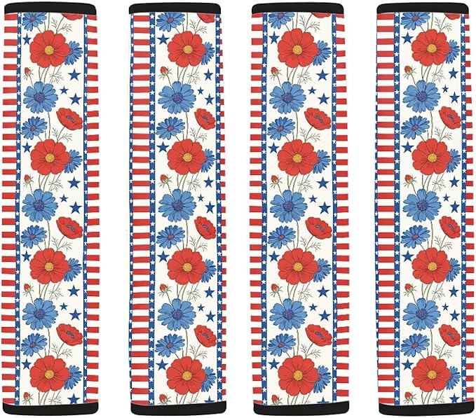 Car Seat Belt Cover Pad,Soft Comfortable Shoulder Seatbelt Pads Cushions for Adults and Children Auto Decor,Striped Flower