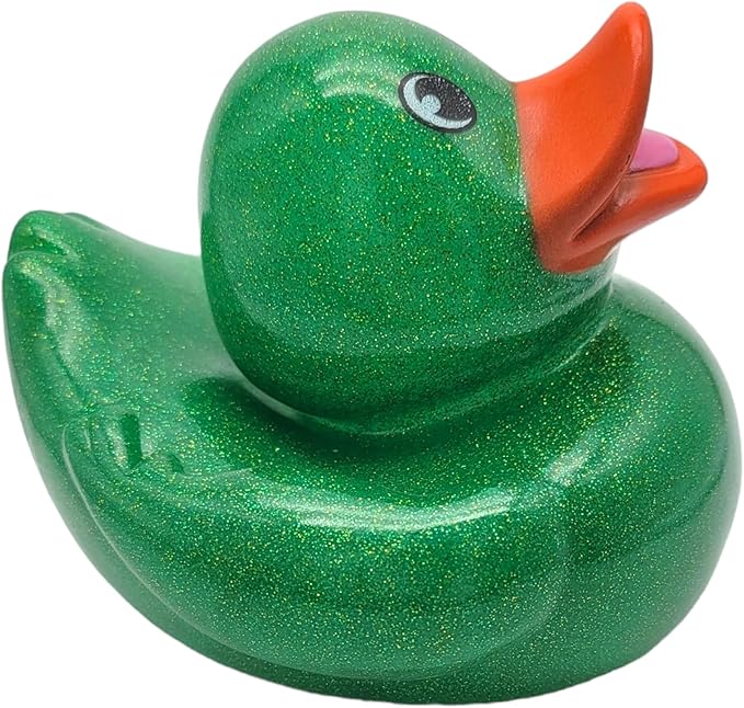Large 6" Tall Glitter Rubber Duckies ( Ducks) Collectable Colorful Ducks Great for Dash Display and Bath Play (4 Pack)