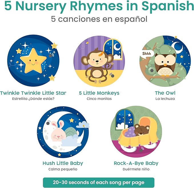 Binibi Estrellita ¿Dónde Estás? – Bilingual Musical Sound Book for Toddlers 1–3, Spanish Lullabies & Nursery Rhymes, Interactive Board Book. Libro en Español para Niños.