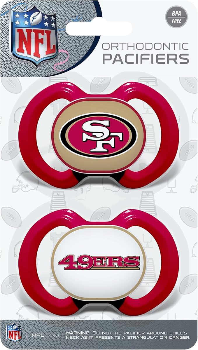Baby Fanatic Pacifier 2-Pack - NFL San Francisco 49ers - Officially Licensed League Gear