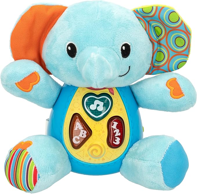 winfun ColorBaby 85178 Talking Plush Toy for Babies, Colourful Lights, Language: Spanish Elephant