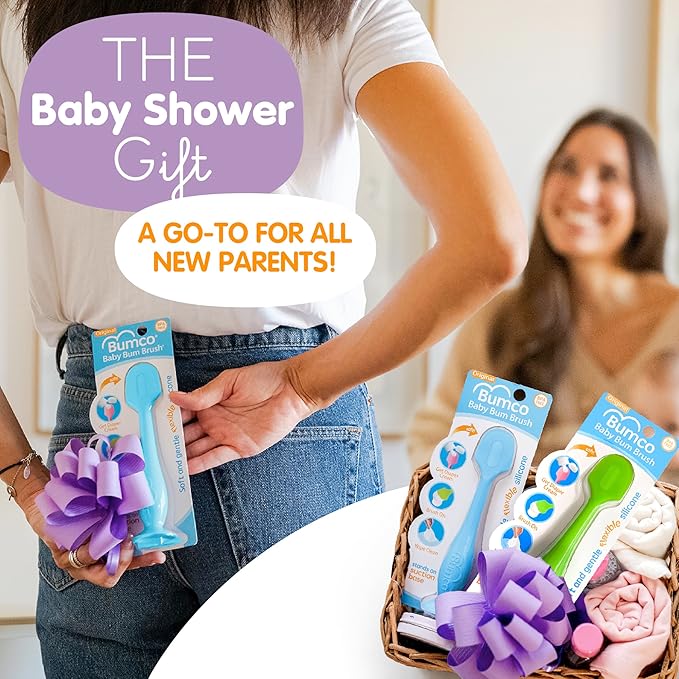Bumco Diaper Cream Spatula (2-Pack) - BPA-Free Diaper Bag Essentials, Soft & Flexible Butt Spatula Baby, Mom-Invented Butt Paste Spatula, Diaper Cream Applicator, Bumco Baby Bum Brush, Diaper Spatula