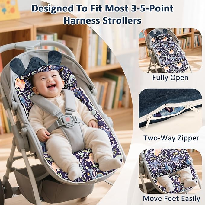 Baby Car Seat Blanket Stroller Footmuff Bunting Bag, Baby Sleeping Bag Fleece Plush Swaddle Blanket for Cold Weather Winter Must Have Outdoor Walking Warmth for Newborn to Infant (Dinosaur)