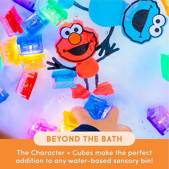 Glo Pals x Sesame Street Water-Activated Light-Up Cubes for Sensory Play (Elmo - Cubes Only) - Valentine Day Gift