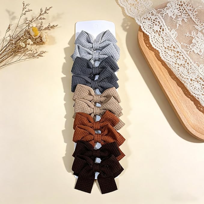 20PCS Baby Girl Dog Gift Wrap Hair Bow Clips Barrettes Multicolor Textured Bow Barrettes for Girls, Daily Wear Hair Accessories Alligator Clip for Little Girls Toddler Kids Teens