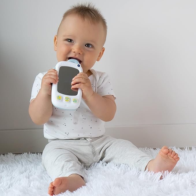 Baby Selfie Toy Phone with Easy-Press Buttons & Light-up Mirror - Baby Phone for 9+ Month Old - Play Phone Musical Toys to Encourage Tummy Time, for Babies