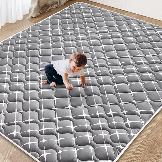 Baby Play Mat - 71" X 59",Premium Thicker Foam One-Piece Machine Washable, Extra Large Anti-Slip Soft Cushioning Foam Playmats for Babies and Toddlers, Foldable Baby Crawling Mat for Playpen