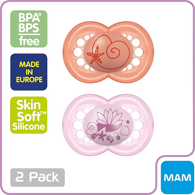 MAM Original Matte Baby Pacifier, Nipple Shape Helps Promote Healthy Oral Development & Original Baby Pacifier, Nipple Shape Helps Promote Healthy Oral Development, Sterilizer Case