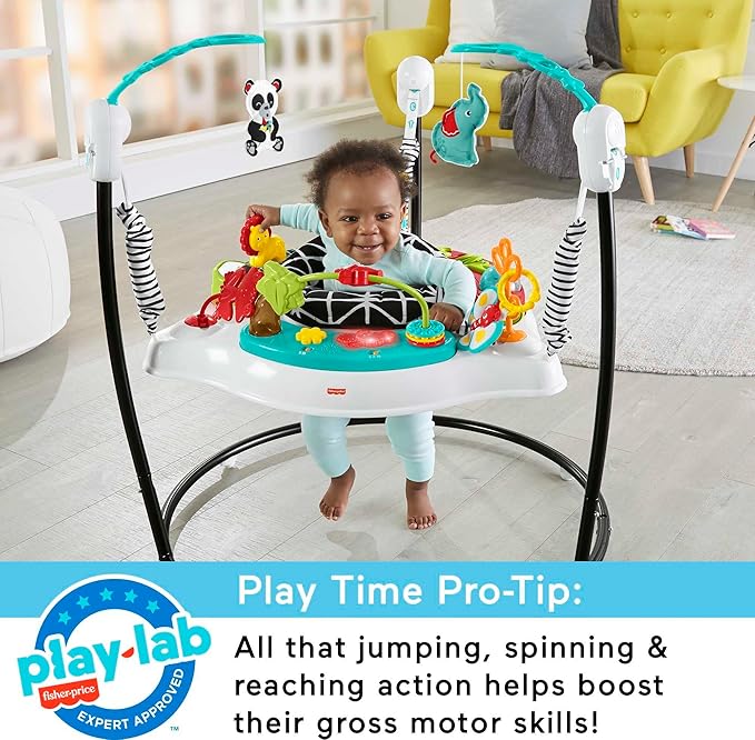 Fisher-Price Baby Bouncer Pink Petals Jumperoo Musical Activity Center with Lights Sounds & Developmental Toys