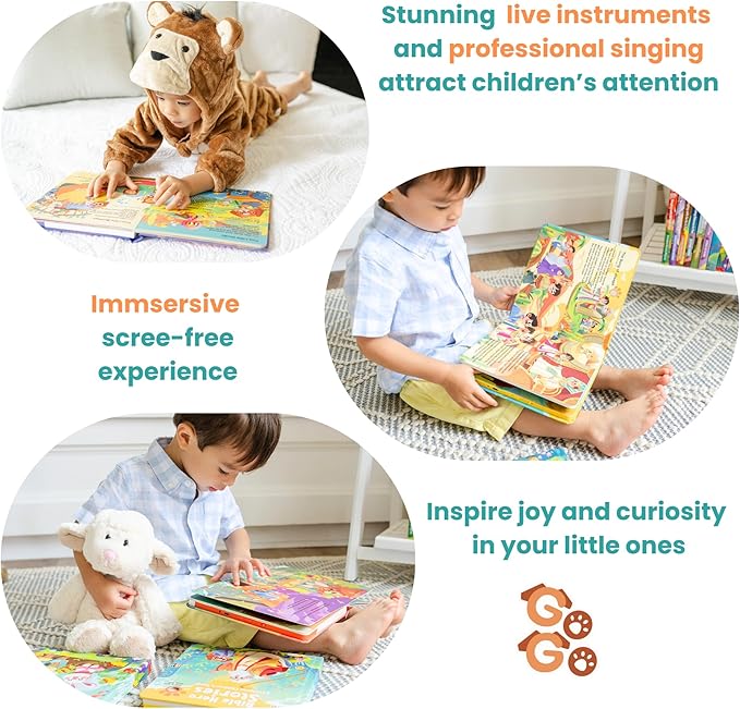 GO GO Bible Heroes Stories Songs Sound Book with 8 Songs, Singing Toy, Sound Play for Ages 1-5, Musical Learning, and Interactive Bible Gift for Kids, Bible for Toddlers 1-3