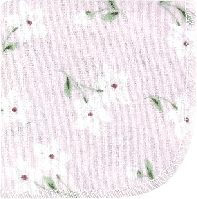 Hudson Baby Unisex Baby Flannel Cotton Washcloths, Purple Dainty Floral 10 Pack, One Size