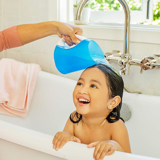 Munchkin® Duck™ Inflatable Baby Bathtub with White Hot® Heat Alert & Rinse™ Shampoo Bath Rinser, Blue