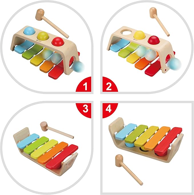 Classic World 2 in 1 Pound & Tap Bench Hammering Toy for 1 Year Baby Toddler Early Learning and Education
