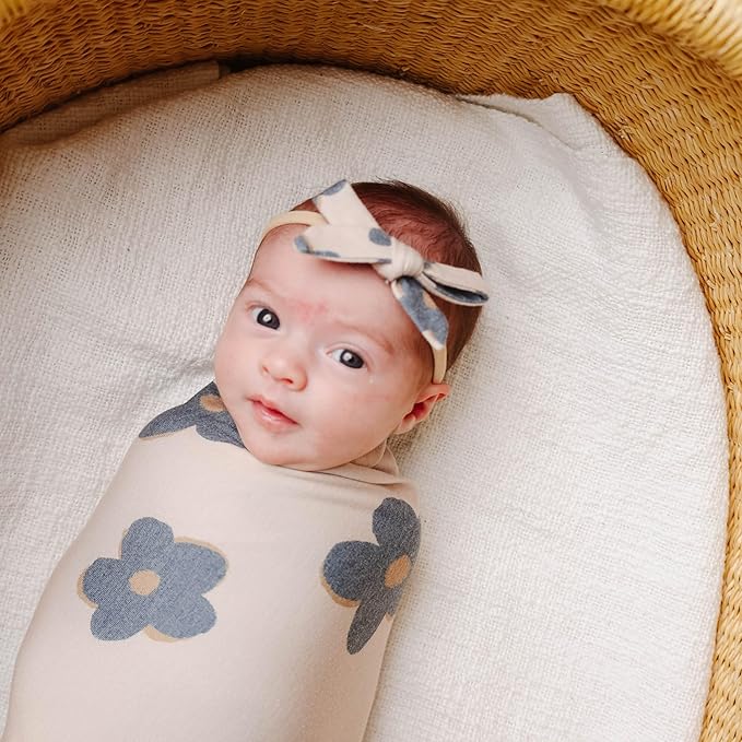Copper Pearl Ribbon Baby Bow Gemma in Tan