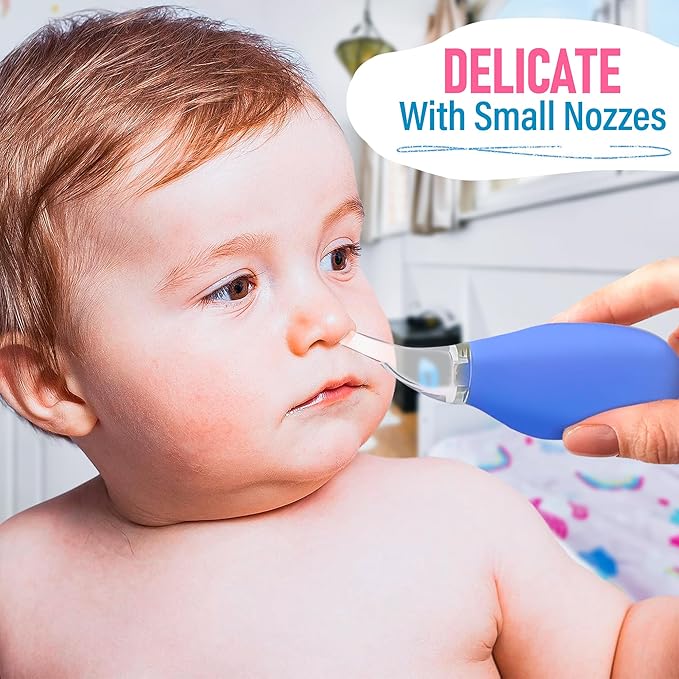 3 Pcs Nose Bulb Syringe for Baby - 3.35" Mucus Suction for Babies, Baby Bulb Syringe for Infant, Odor-Free PVC and Silicone Nasal Suction for Babies - Easy to Use Infant Nose Sucker for Toddler