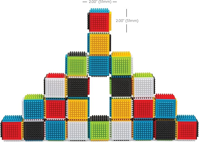 Infantino Press & Stay Sensory Blocks, Developmental Activity Blocks, 24-Piece Multicolor Stacking Toy Set for Babies & Toddlers 12 Months+