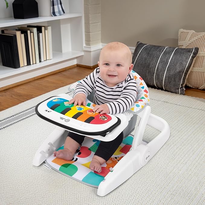 Baby Einstein 4-in-1 Kickin' Tunes Learn-to-Sit Music & Language Floor Seat, with 2 Positions and Detachable Kick Piano, Ages 4 Months and Up