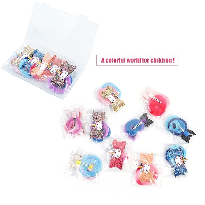 5- Colored Hair Clips For Girls Hair Extensions For Kids