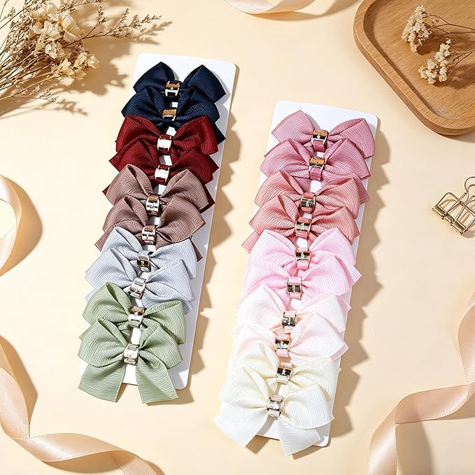 20PCS Baby Girl Dog Gift Wrap Hair Bow Clips Barrettes Grosgrain Ribbon Bow Hair Clips with Metal Clasp Accessories Accessories Alligator Clip for Little Girls Toddler Kids Teens