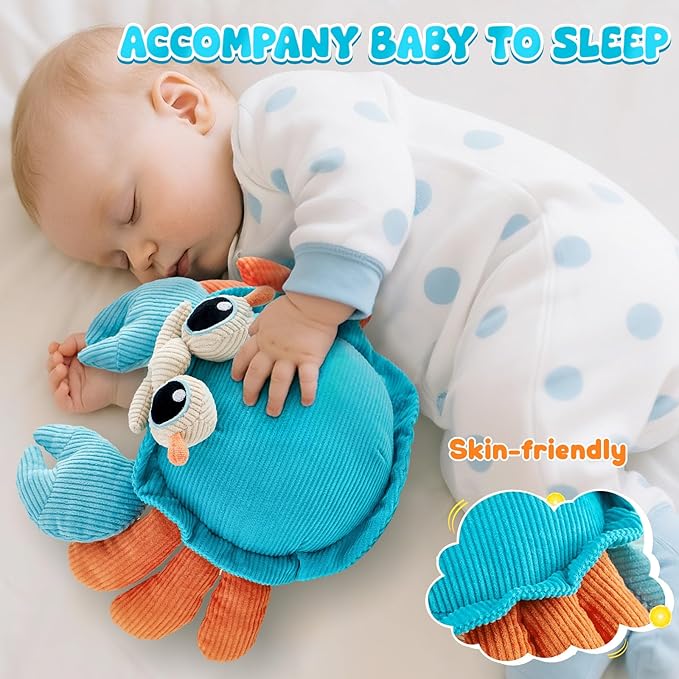 Golray Baby Crawling Toys 12-18 Months, Musical Dancing Walking Moving Crab with Pure Cotton & 50 Songs, Tummy Time Baby Sensory Toys, Toddlers Girls Boys Birthday Gifts for Infants 1-3 Years Old