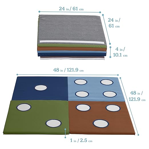 ECR4Kids SoftZone 123 Look at Me Activity Mat, Folding Playmat, Earthtone