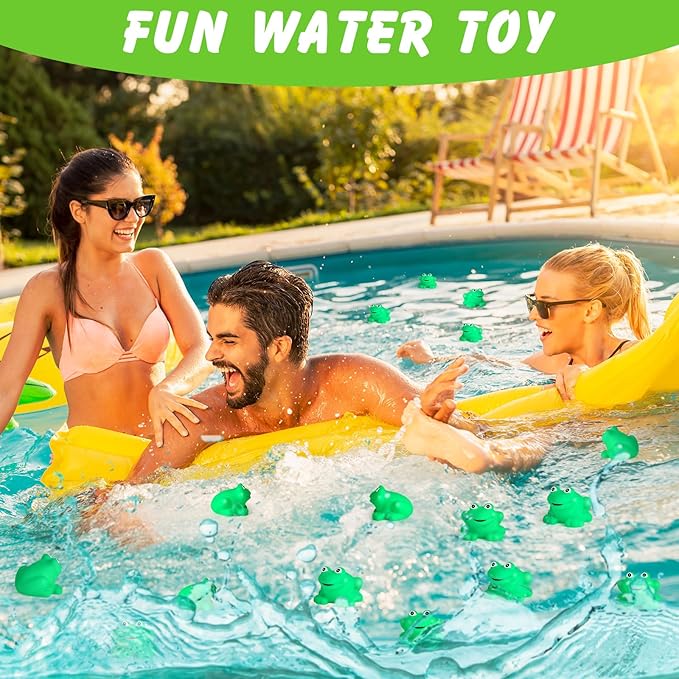 Mototo 30 PCS Rubber Frogs Little Squeaky Frogs Float Bath Toy Green Shower Swimming Bathtub Toy Easter Egg Stuffers for Hyundai Santa Cruz Jeep Game Prize Froggy Birthday Party Classroom School Decor