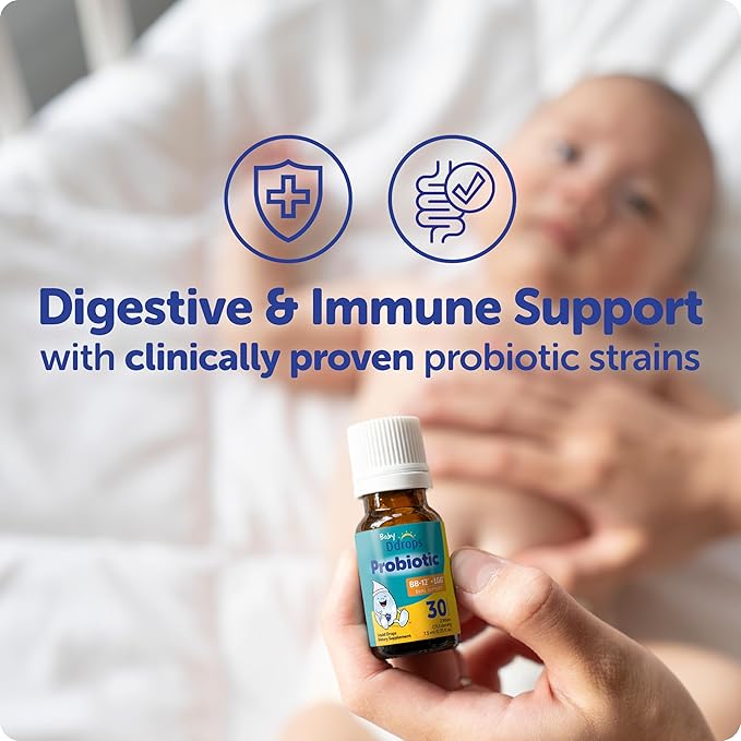 Ddrops Baby Probiotic BB-12 + LGG Dual Support Liquid Drops - 30 Servings -Helps to Support Immune and Digestive Health - No Artificial Preservatives, Flavors or Colors