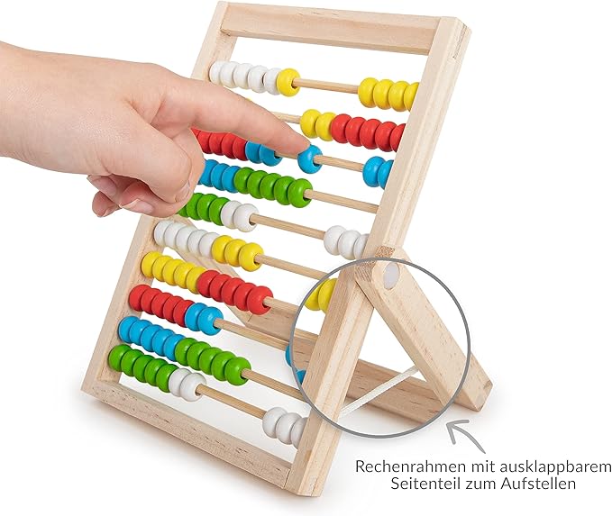 TRENDHAUS 956477 ABC Champions Wooden Counting Frame, 100 Sliders for Primary School