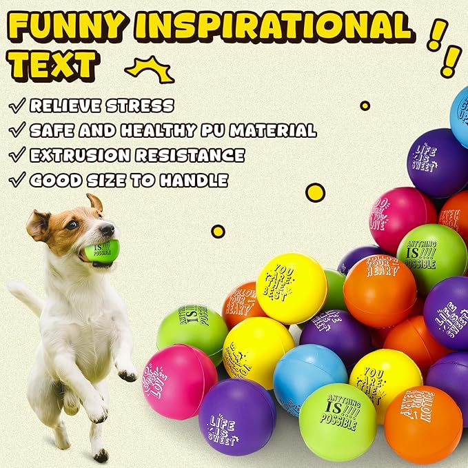 Leyndo 200 Pcs Stress Balls for Adults & Kids Bulk Motivational Quotes Stress Relief Colorful Foam Squeeze Balls Relief at Work/School/Home, Perfect Party Favors, Light