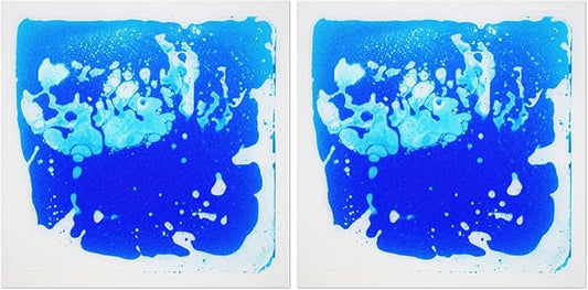 Art3d 2-Pack Fancy Floor Tile for Kids Room Liquid Encased Floor Tile, 11.8" x 11.8" Blue