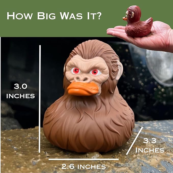 Bigfoot Rubber Ducks for Jeeps - Funny Jeep Ducks for Ducking - Ford Bronco Accessories for Squatching - Bigfoot Gifts for Men Women - Sasquatch Bath Toys for Kids - 3 Inch Size (Multi Color, 4)