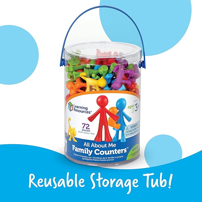 Learning Resources All About Me Family Counters - Toddler Sensory Toys, Preschool Activities, Classroom Must Haves, Math Manipulatives, Social Emotional Games, Fine Motor Skills, Color Sorting