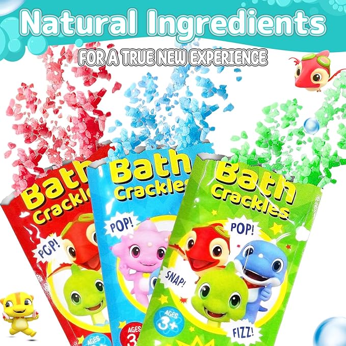 SWCANDY Bath Crackles for Kids 12 Pack, Toddler Boys Bath Toys Nontoxic & Fragrance-Free a Unique Kids, Swirl Water for Fizzy Fun Easter Basket Stuffers