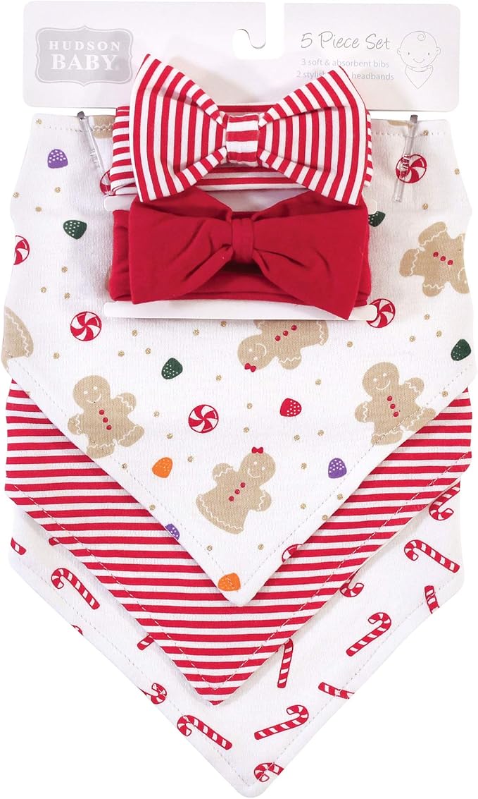 Hudson Baby Unisex Baby Cotton Bib and Headband Set