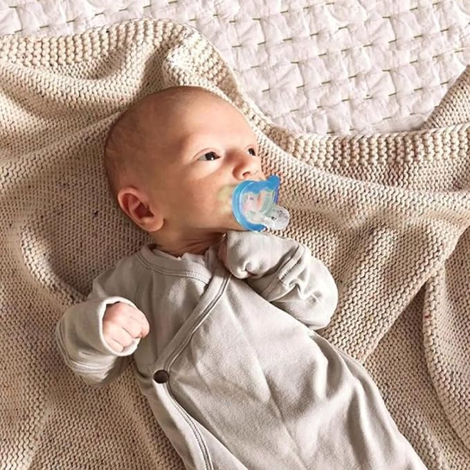 RaZbaby Sloth RaZbuddy Jollypop with 4 Added 0-3M Pacifiers (Teal, 4 Count), Pacifier Plush Holder w/Removable Baby Pacifier - BPA Free