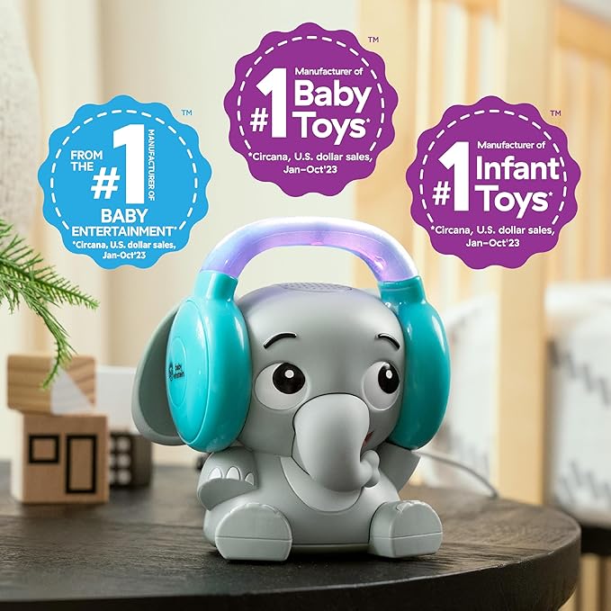 Baby Einstein Earl The Elephant Bluetooth Soother Sound Machine for Sleep, Stream Music and Color-Changing Night Light, Infant to Toddler