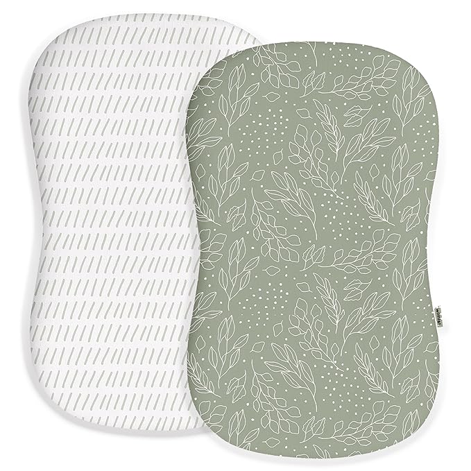 Baby Lounger Cover for Boys and Girls, Soft Breathable Polyester Cover, Fits Most Lounger Pillows, Cute Patterns, Durable and Machine Washable (Sage Trail, Envelope)