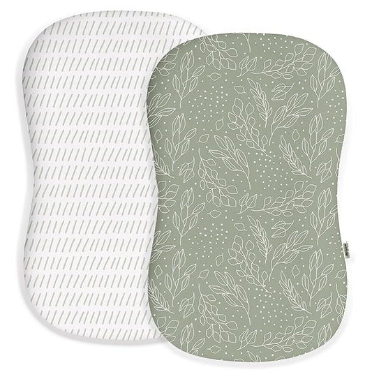 Baby Lounger Cover for Boys and Girls, Soft Breathable Polyester Cover, Fits Most Lounger Pillows, Cute Patterns, Durable and Machine Washable (Sage Trail, Envelope)