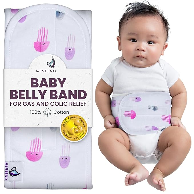 MEMEENO Baby Belly Band - Gas & Colic Relief, Heated Tummy Wrap for Newborns