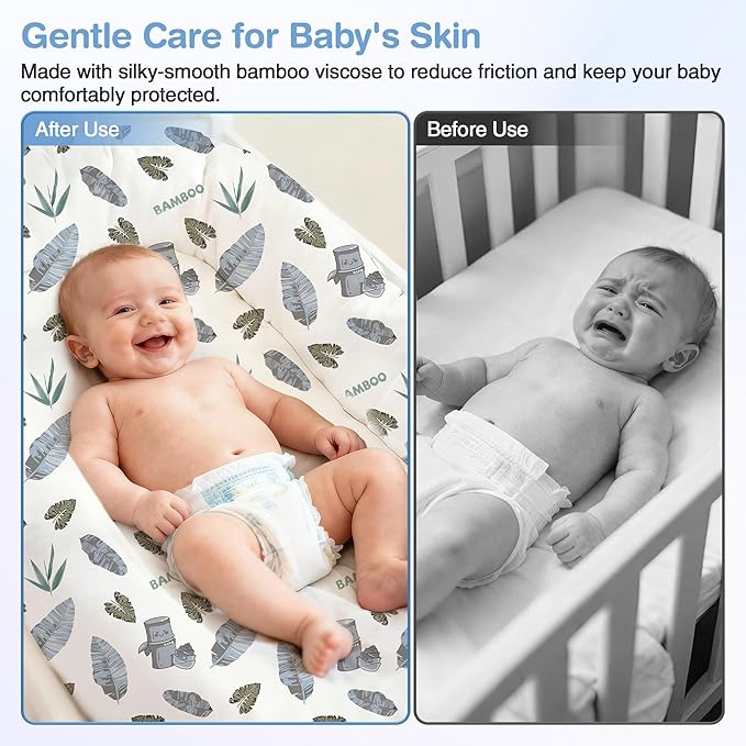 Baby Lounger Cover 2 Pack - Silky Soft Bamboo Viscose Infant Lounger Cover, Breathable & Moisture-Wicking Newborn Lounger Slipcover for Baby Boys Girls, Fits Azopesy& Most Loungers, Gray
